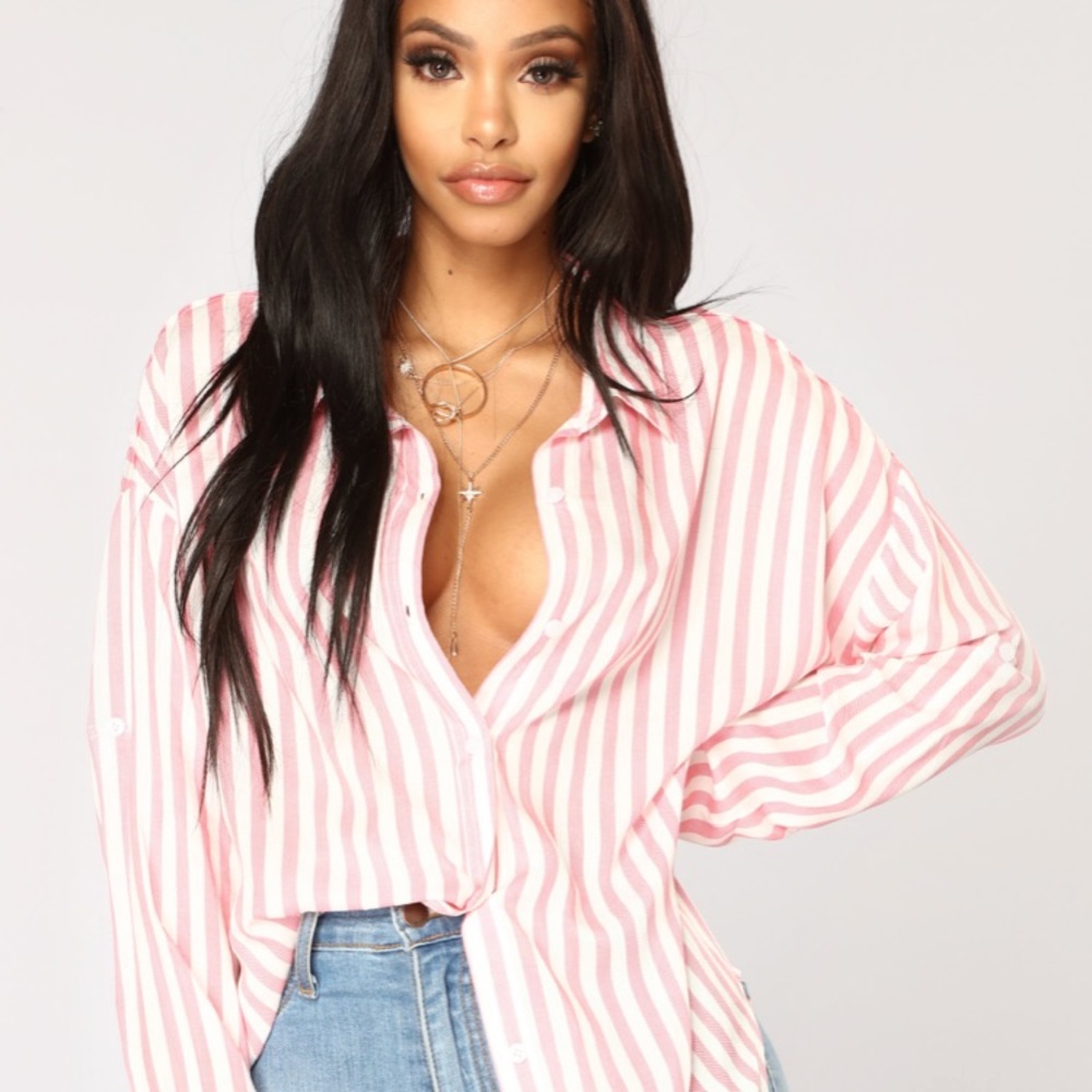 SOLD Fashion Nova Long Sleeve Button-Up